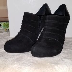 Black Suede High Heeled Bootie